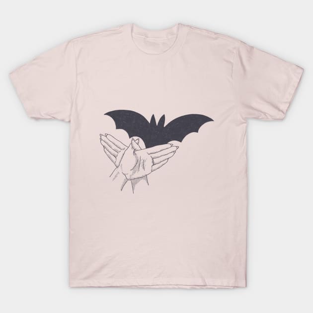 Shadow Puppet Bat T-Shirt by lexalion